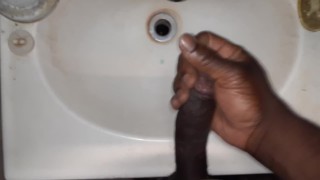 Jacking Off Over The Sink 
