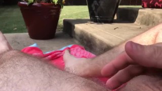 Daddy Edges His Thick, Throbbing Cock While Sunbathing Nude Outdoors
