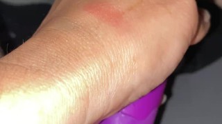 Struggling to Fit a Long Vibrator in My Super Tight Pussy