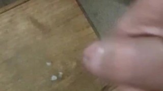 Straight guy jerking off with cum