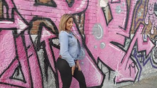 Andreina Picorelli shows her boobs in the middle of the Bogotá street
