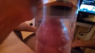 Using Penis Pump to Stretch Cock for You, Sexy Moans till it Grows and Fills