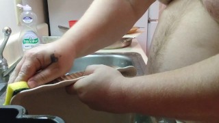 A man doing the dishes!!! PT. 1