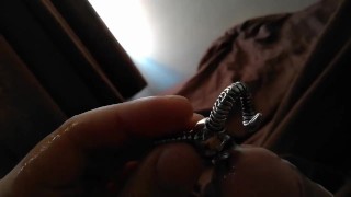Trying my new urethral dilator, intense and painful orgasm