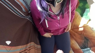 Wife does quarantine public blowjob and gets a creampie on a balcony.