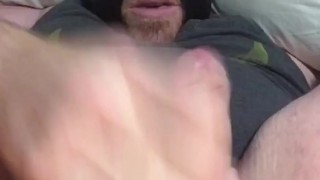 Cumshot targeted for my mouth hits me directly in my right eye so I scooped it all up & swallowed. 