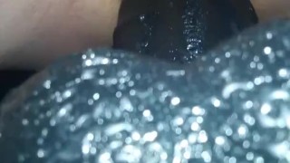 Big dildo anal super close up