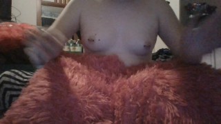 Strip Teasing Then Playing With Pierced Nipples Solo Massage