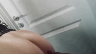 Eating pussy from the back on a train toilet without tickets!