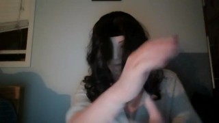 May's Night Pt3! May wearing female mask seals the deal with female silicone gloves!