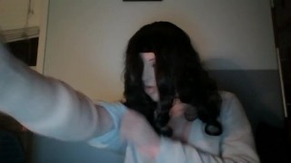 May's Night Pt3! May wearing female mask seals the deal with female silicone gloves!