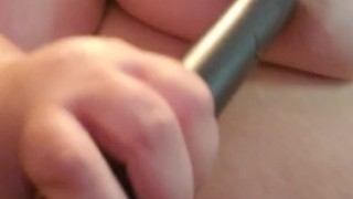 Sucking my tittys with vaccum