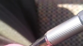 Being rough to my soft dick in public