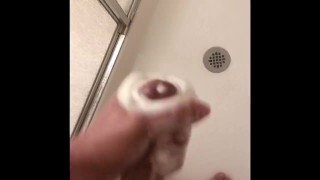 Washing my girl cock 