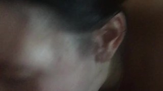 19 yo slut gaggging and drooling all over Daddy's cock and swallowing a huge throatpie