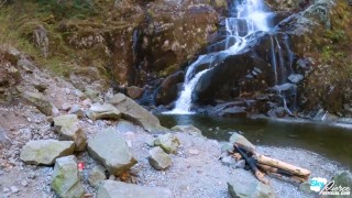 Petite Canadian Has Sex at Waterfall