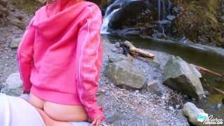 Petite Canadian Has Sex at Waterfall