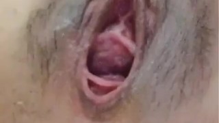 Horny Pussy Tunnel Opening After 12 Hours Plug Training , unable closure cunt hole