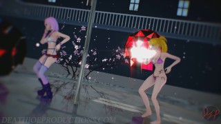 MMD R18 Nude Pink Misaka And Aylin - Elect 1097