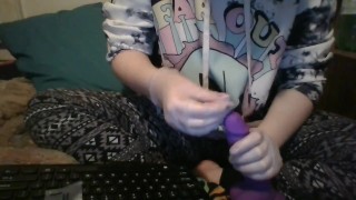 Hot Redhead Plays With Needles, Piercing Fake Ear And Rubber Toys