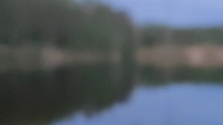 Big bear masturbating in lake