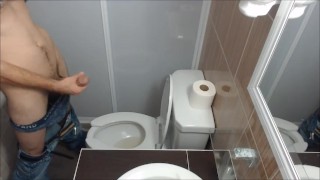 jerk in friends bathroom