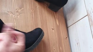 Cum on her ankle boots