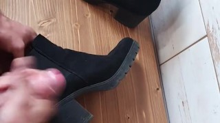 Cum on her ankle boots