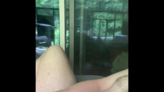 Storm has fun on the Balcony