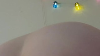Playing with my new large dildo