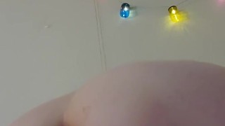 Playing with my new large dildo