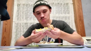 Pov sandwich preperation. I offer you the sandwich and eat it in front of you.