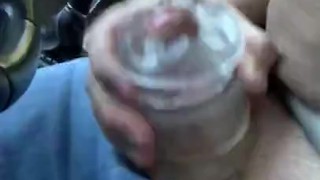 Stroking My Cock While Driving with a Fleshlight Quickshot. Cumming at High Speed.