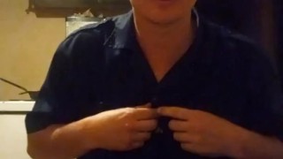Cop in uniform moans and bust his nut cumming hard