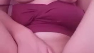busty asian rubbing hairy pussy and cumming