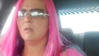 Sukie Rae plays with her tits while driving.