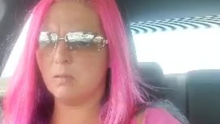 Sukie Rae plays with her tits while driving.