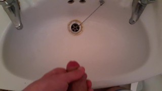 White big cock Peeing in a sink cause I want to