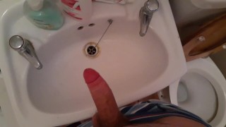 White big cock Peeing in a sink cause I want to