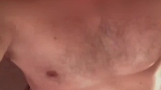 Amateur male stroking, moaning and cumming