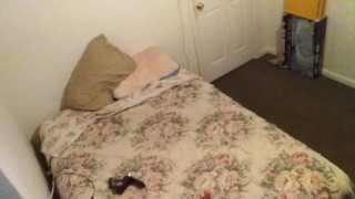 Sucking and riding a fake cock until I cum (1st angle)