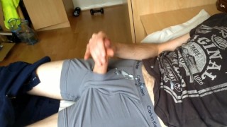 Quick cum through my boxer shorts