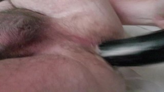 Fucking myself with my BeHorny Massive Black 9-Inch Dildo