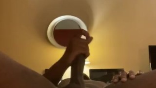 Jacking off then fucking my toy