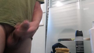 Pulling out my dick, jerking off with cumshot