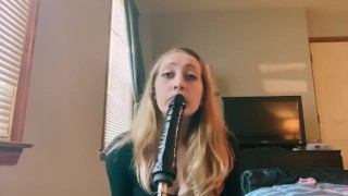 Solo dirty talking whore tries sex machine with different dildos and positions