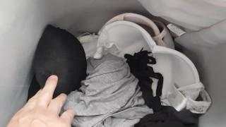 cum in dirty panties from laundry