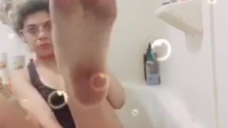 Wetting panties in tub