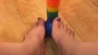 Oil foot job POV