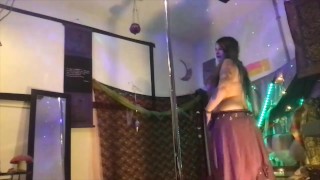 Veiled Arabic Goddess Belly Dancing Striptease & Pole tricks